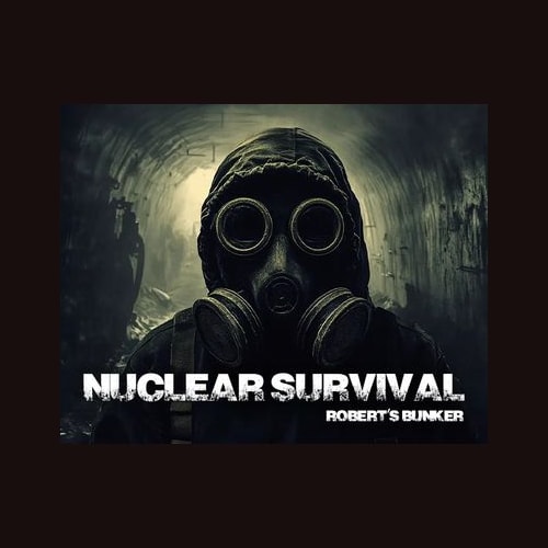 Nuclear Survival: Robert's Bunker cover with a gas-mask figure